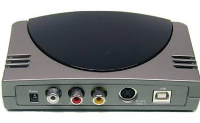 A video-capture device: RCA jacks in, USB out