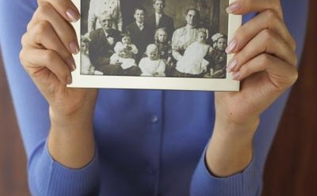 Old pictures of family members are wonderful additions to family reunion newsletters.