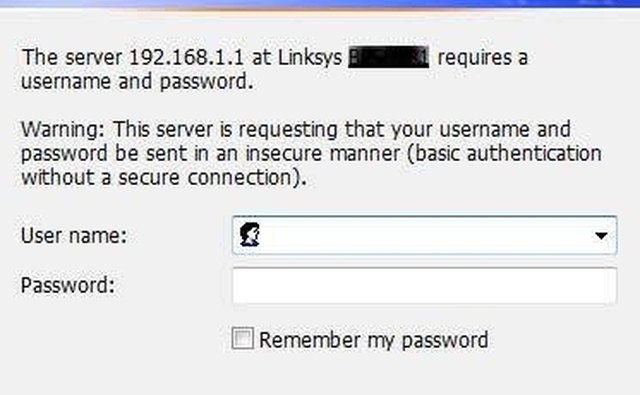 Login screen.