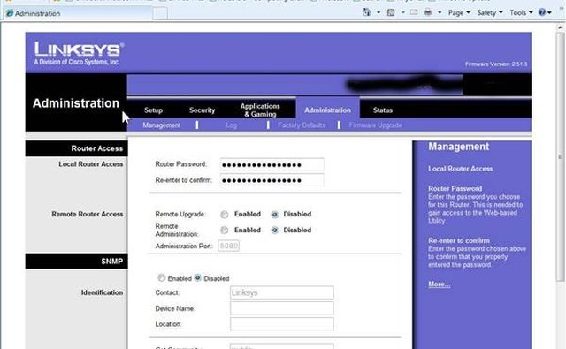 Password change screen.