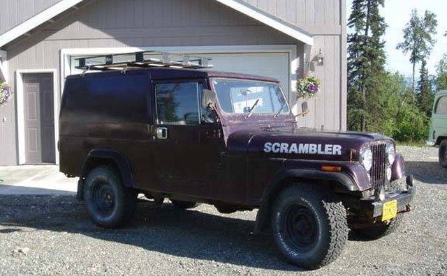This Scrambler features a fiberglass hardtop.
