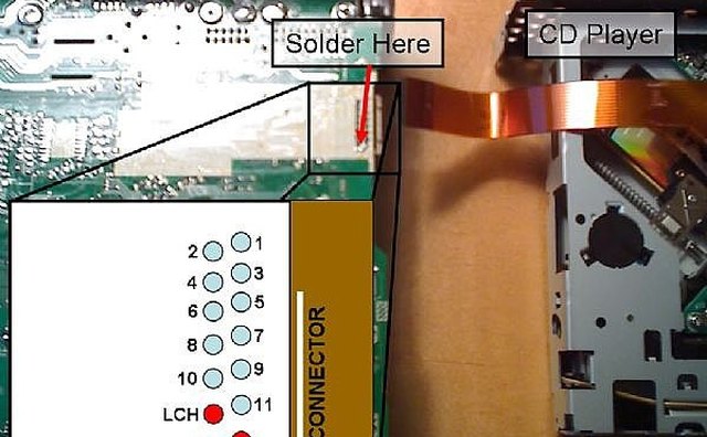Solder locations shown here in red