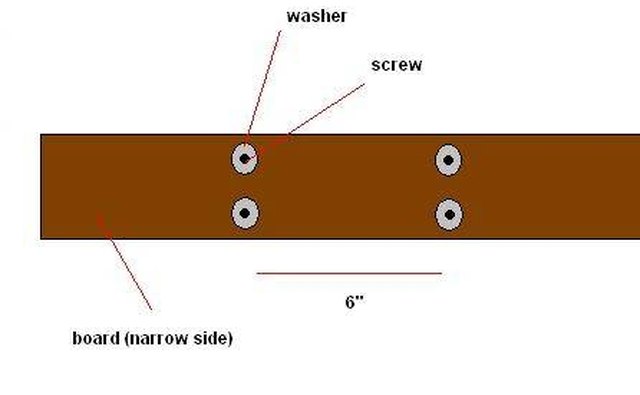 Mounting the screws and washers