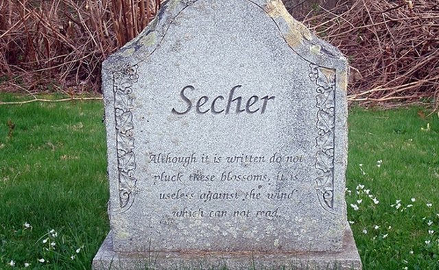 This headstone features a Japanese poem.