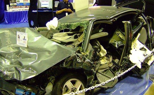 A car that rolled over. Photo: Wikimedia Commons