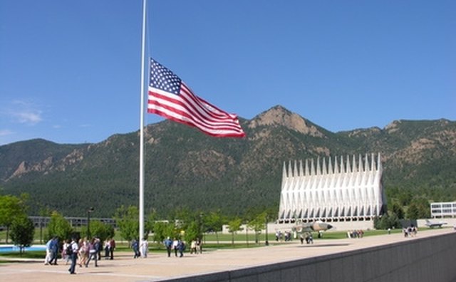 The flag at half-staff.