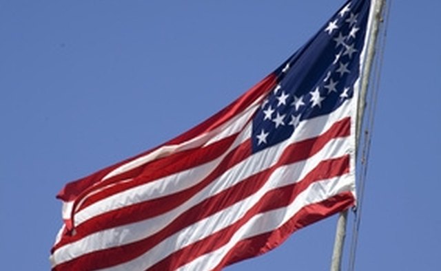 U.S. flag waving