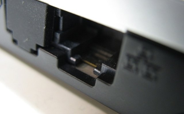 A computer network adapter looks like a wide telephone jack.