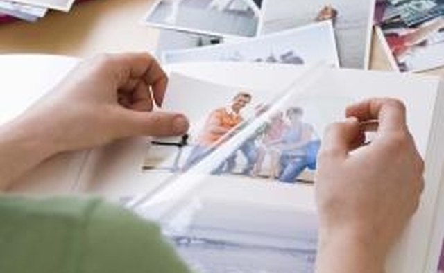Compile photos for a anniversary scrapbook.