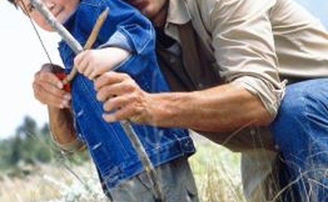 Making your own bow and arrow for play is easy enough for a seven year old.
