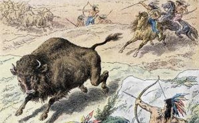Woodlands Indians used bows and arrows for hunting big game such as elk and deer.