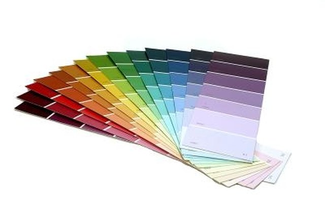 Paint color chips are an excellent way to show color harmonies.