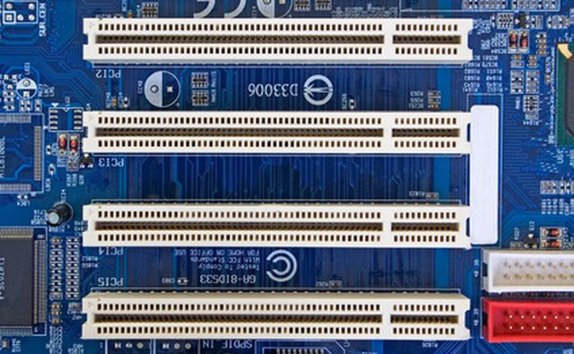 A PCI slot inside a desktop computer.