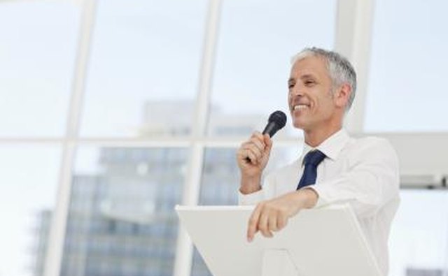 Man behind podium