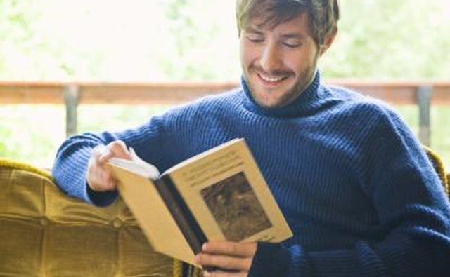 man reading funny book