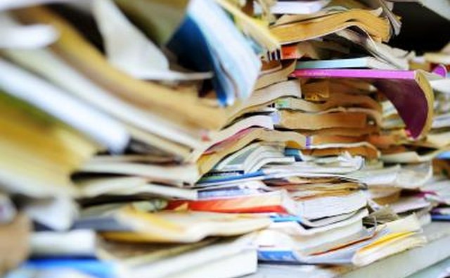 Pile of stacked, donated books