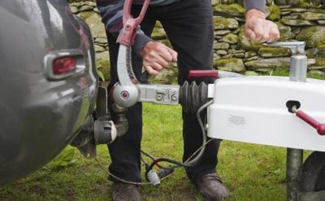 A close-up of a tow hitch