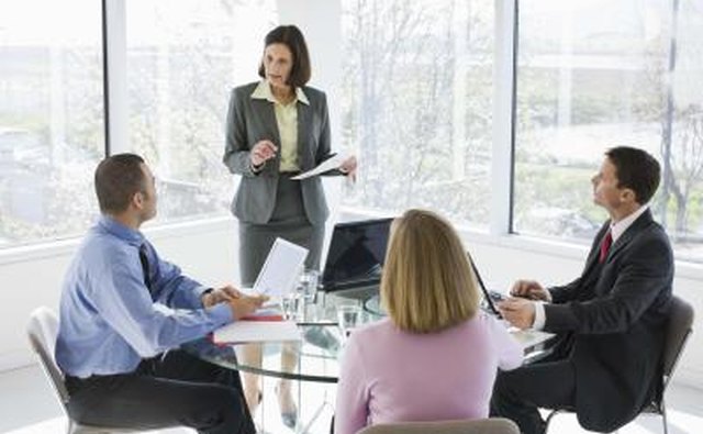 woman beginning meeting