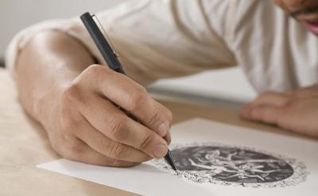 Man drawing an illustration