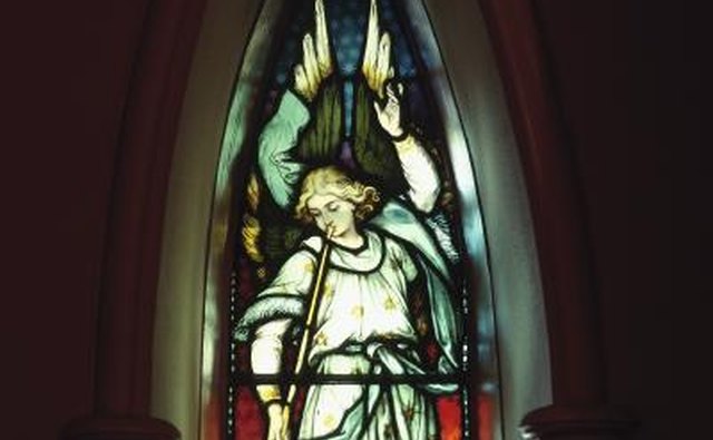 A glass mosaic frame is representative of the stained glass windows in a church.