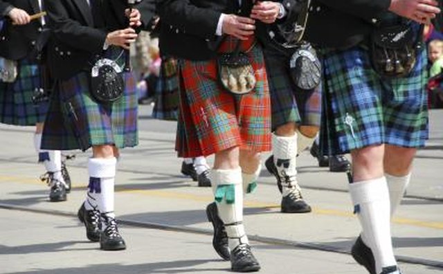 Irish parade with bagpipes