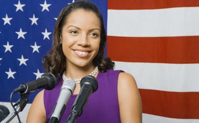 Politician giving a speech, as an example of an