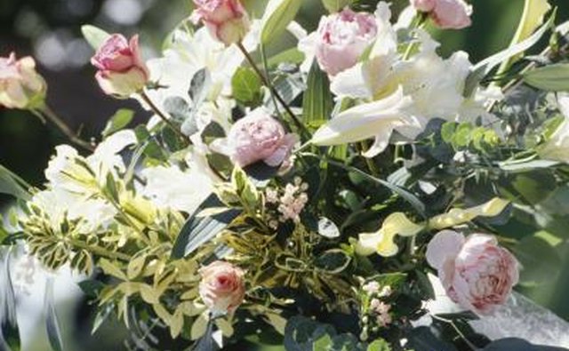 Bouquet of wedding flowers closeup