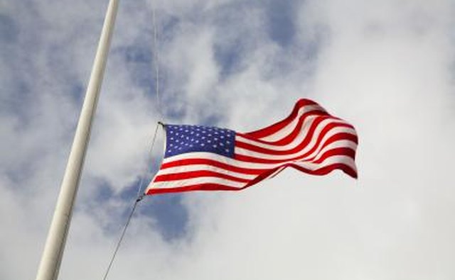 US Flag at half mast.