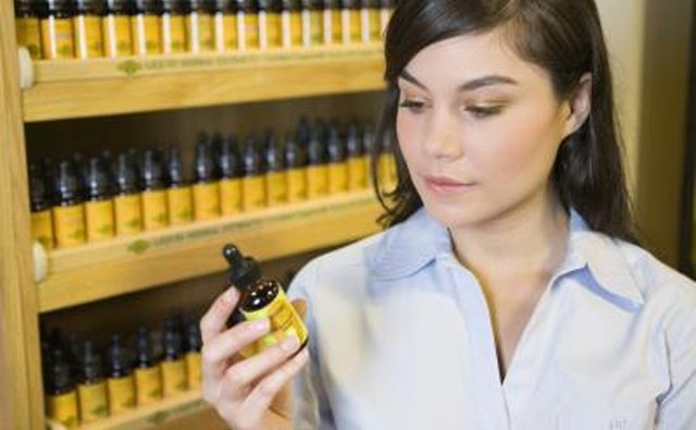 Woman looking at alternative medicine in a store.