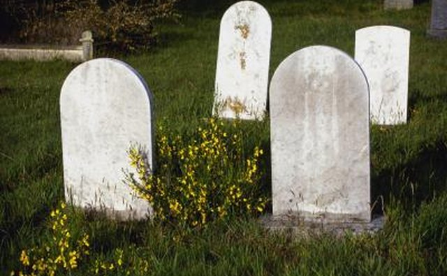 tombstones in graveyard