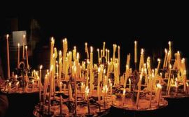 Candles at Notre Dame Cathedral, Paris, France.