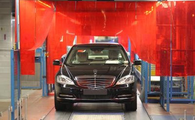 Mercedes-Benz S-class rolling off production line, Germany