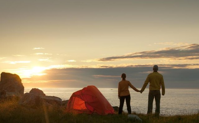 Camping near the ocean