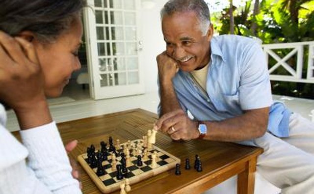 Couple playing chess