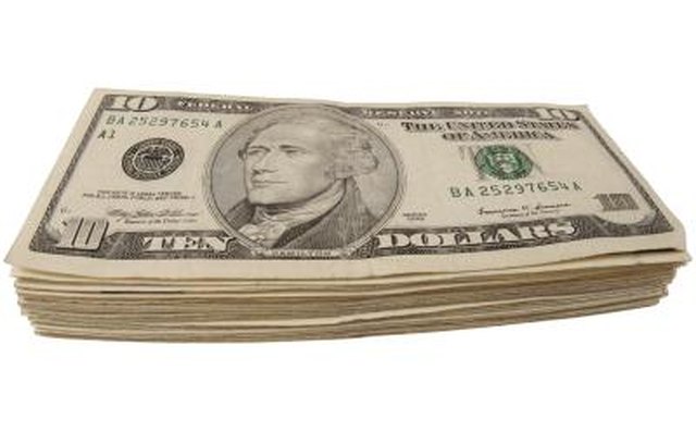 Ten dollar bills.
