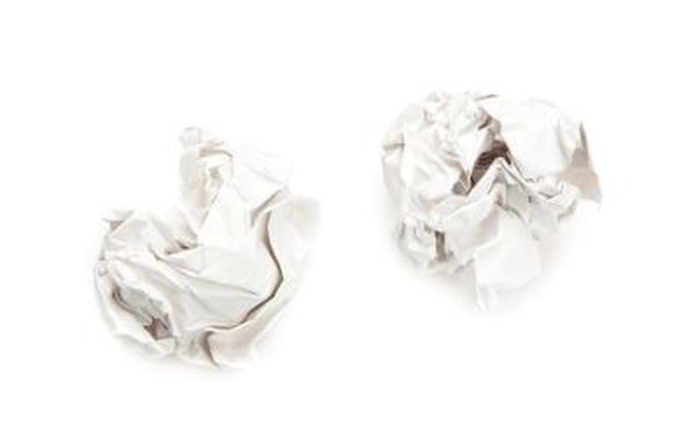 Crumpled up paper.