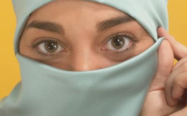 Woman wearing a burka.