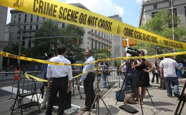 Downtown crime scene