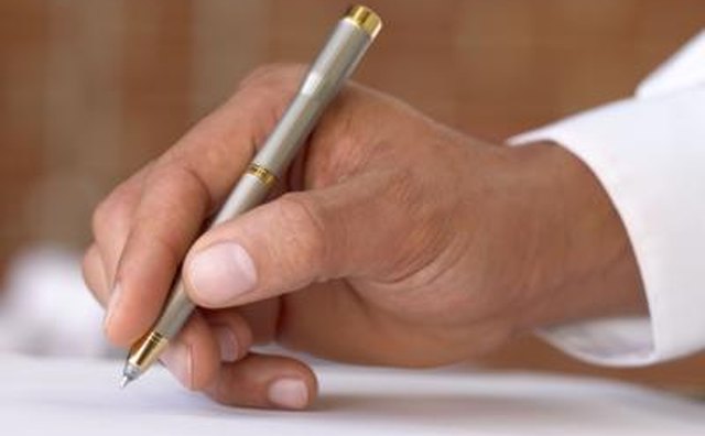 Man writing card