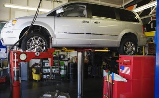Mini Van in shop