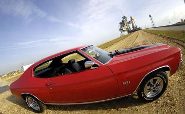 Chevelle SS Camaro near space shuttle Discovery on the launch pad
