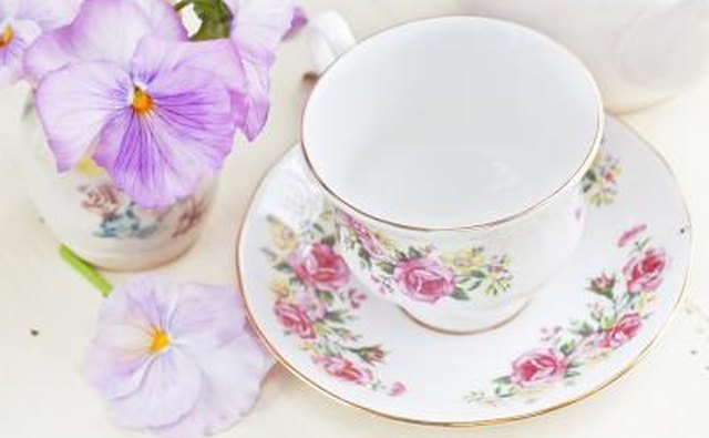 China teacup with flowers.