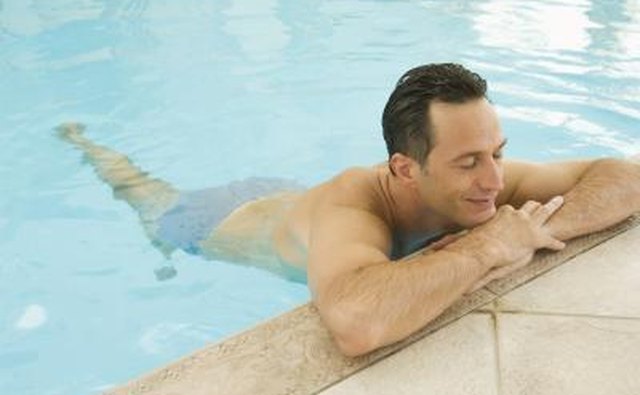 man in indoor pool