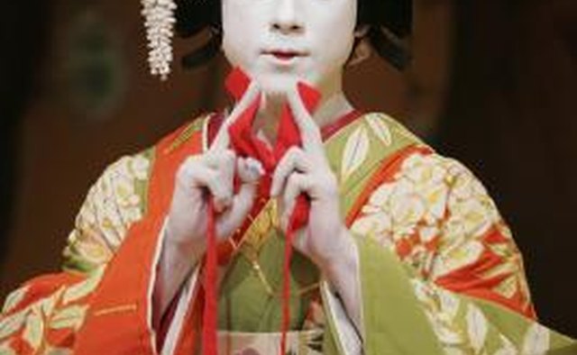 The makeup for many Kabuki characters is quite basic.