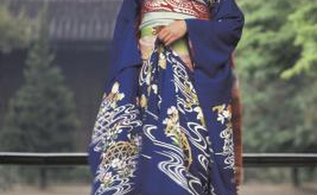 Woman in blue maiko dress