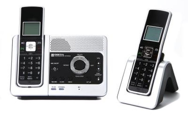 2 cordless house phones on docks.