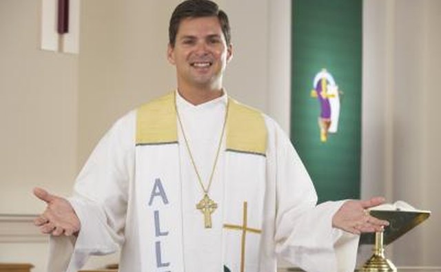 Priests don white vestments during feasts of the Virgin Mary.