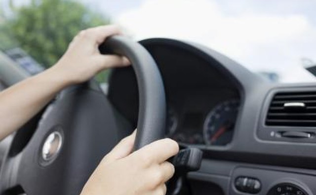 Man driving car