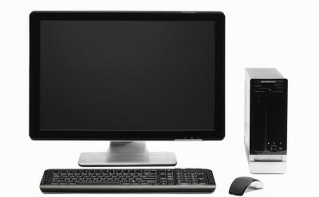 Computer with screen monitor turned off to restart