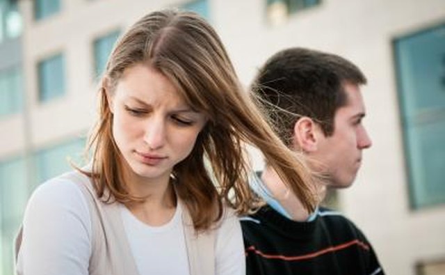 girl and guy breaking up